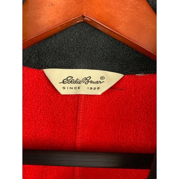 Eddie Bauer Red Zip-Up Fleece Vest Womens Medium Polyester Viscose Blend - Picture 4 of 5